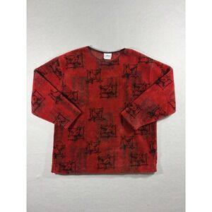 Vtg Artisans Sunschein Designs Cardinal Sweater Birds Red Black Made in USA